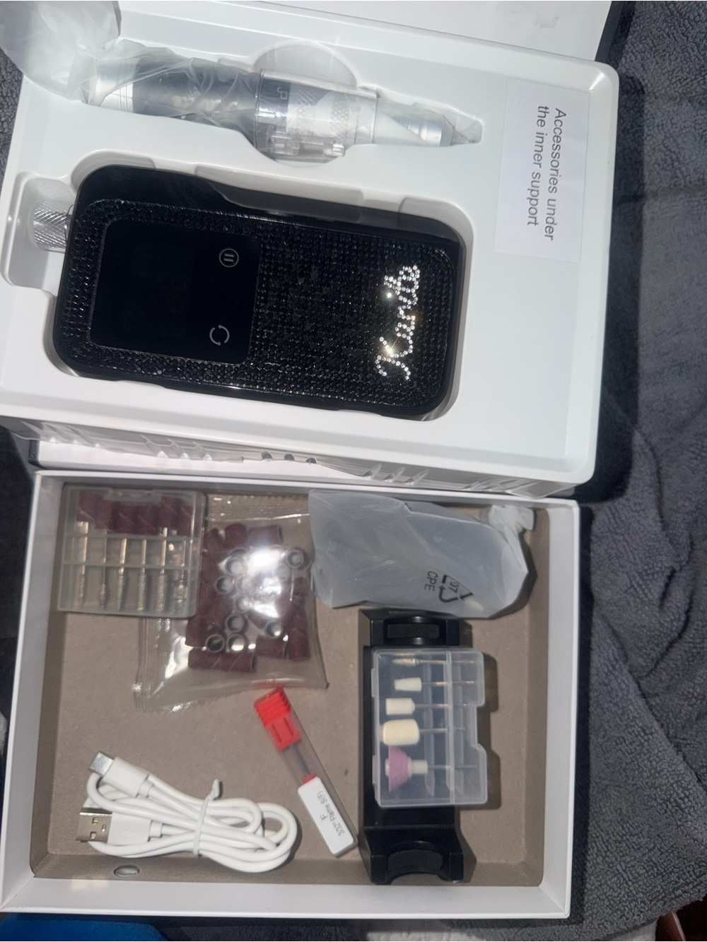 Black Rhinestone 'Nail drill